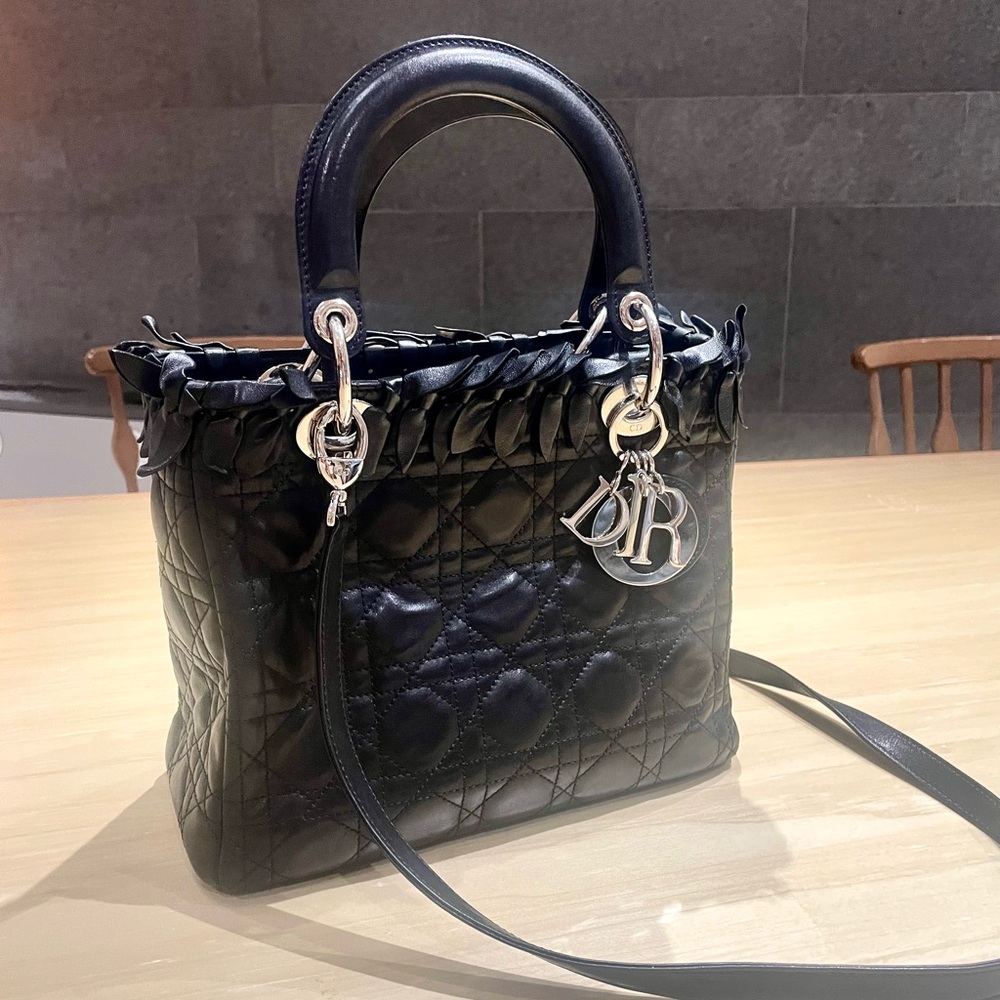 Dior medium Black Bow edition cannage Lady Dior bag